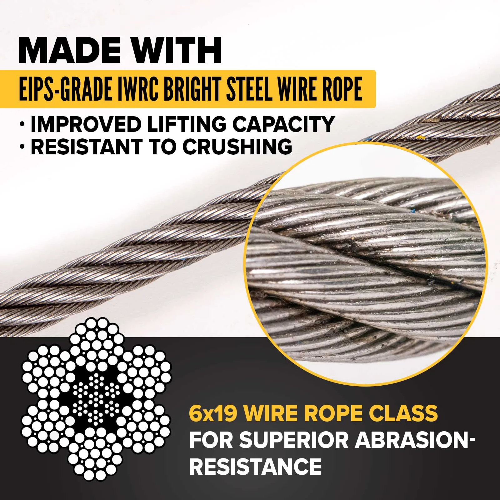 1-1/4" x 12' Standard Eye Wire Rope Sling