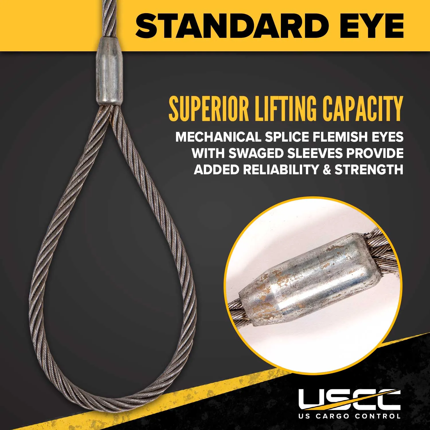 1-1/4" x 12' Standard Eye Wire Rope Sling