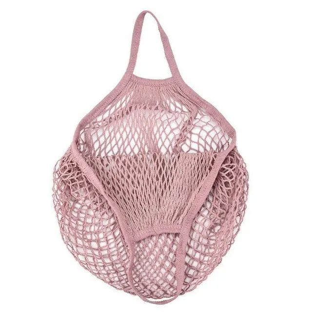 1Pcs Mesh Net String Shopping Bag Reusable Fruit Storage Handbag  Large Cotton Totes Shipping Bog