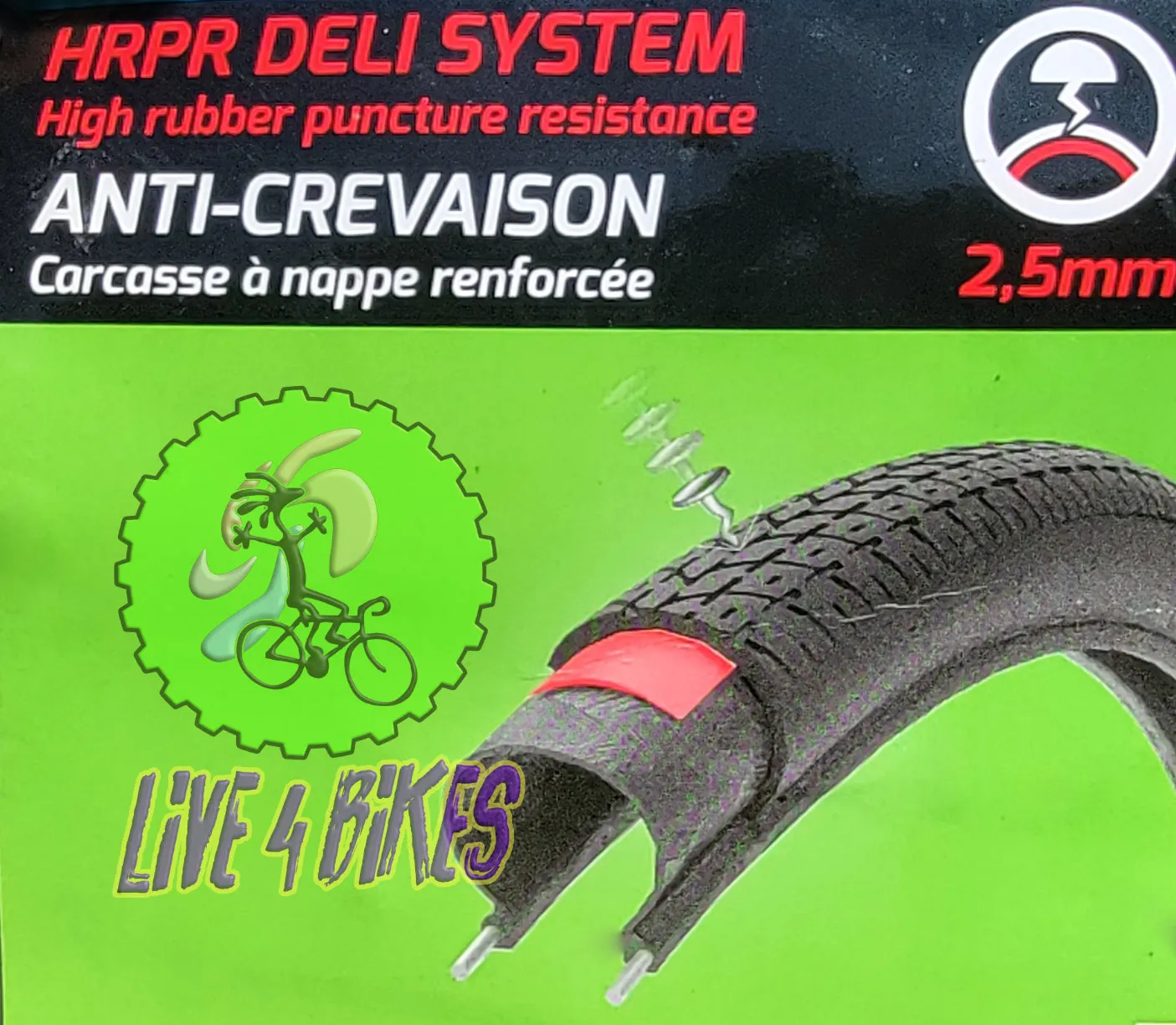 26 In Heavy Duty Tire Deli 26x1.95 Anti Puncture - Thorn Proof City Tire - Live 4 Bikes