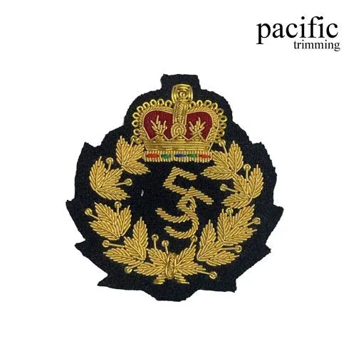 3" Zari Embroidery Royal Emblem Badge : PAVBZ944