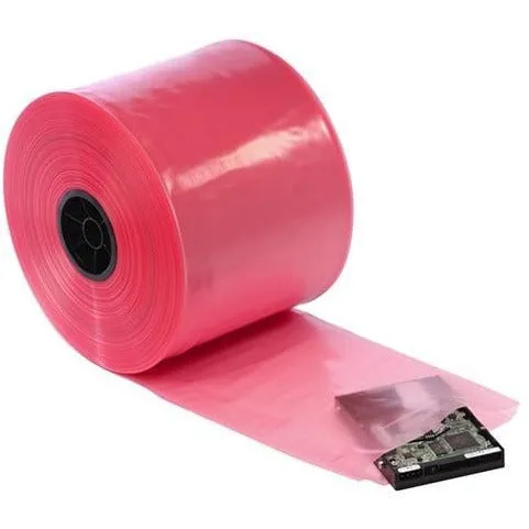 4 mil Pink Anti-Static ESD Poly Tubing. 12" x 1075'/RL