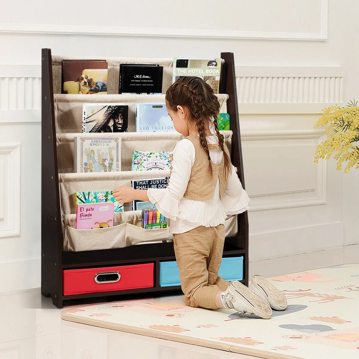 Bookshelf & Toy Organizer - Coffee