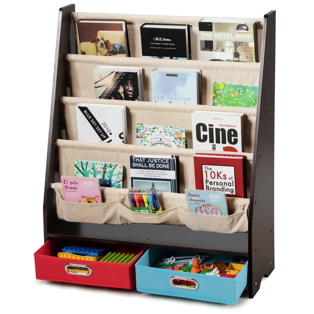 Bookshelf & Toy Organizer - Coffee