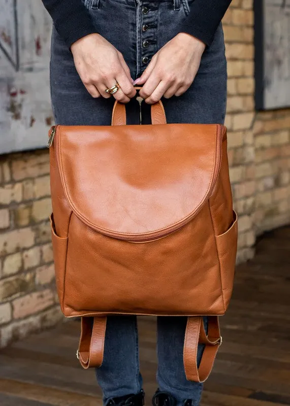 Brown Leather Backpack