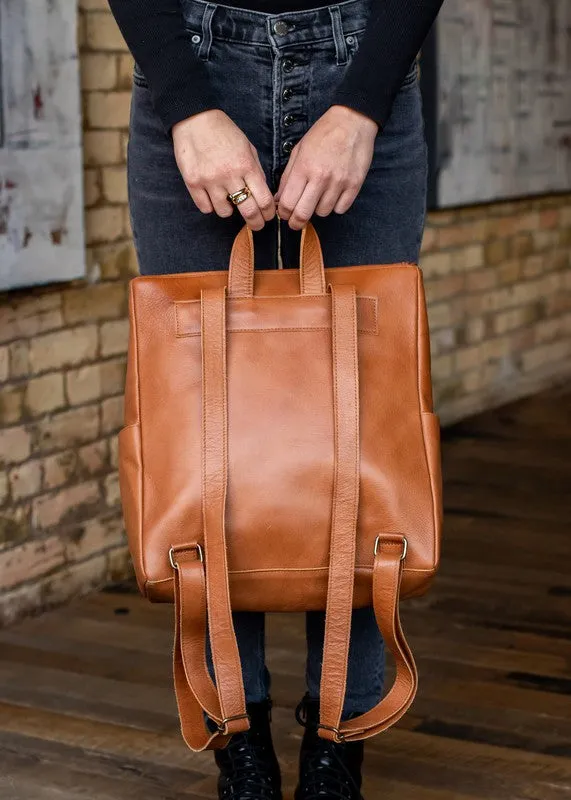 Brown Leather Backpack