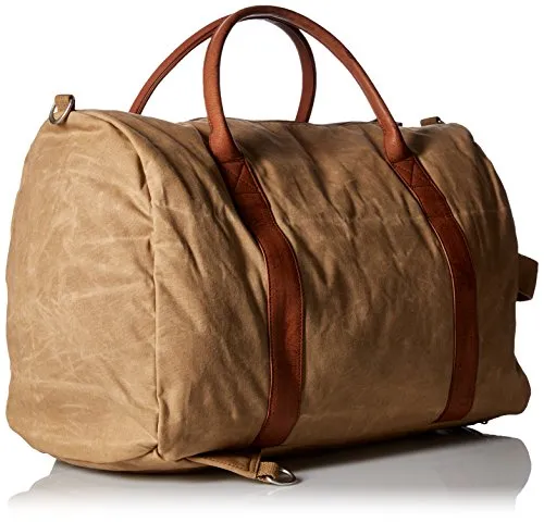 Buxton Men'S Expedition Ii Huntington Gear Canvas Convertible Duffel, Tan