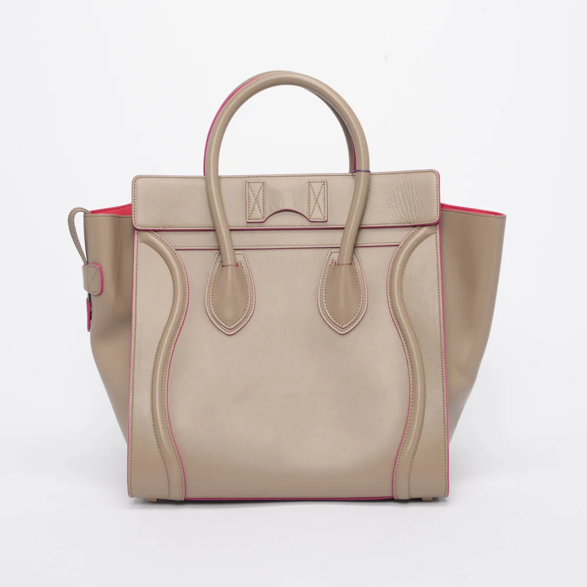 Celine Beige Palmelato Calfskin Mini Luggage Tote