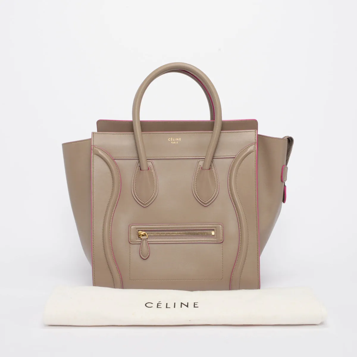 Celine Beige Palmelato Calfskin Mini Luggage Tote