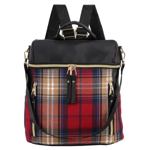 check gingham fashion Backpack female