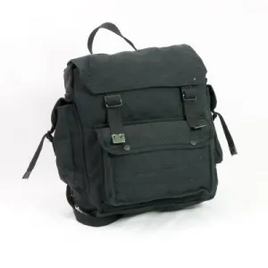 Cotton-Webbing Large 3-Pocket Backpack. New. Black.