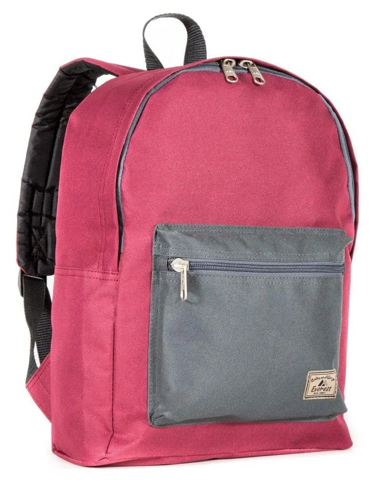 Everest Backpack Book Bag - Back to School Basic Color Block Style