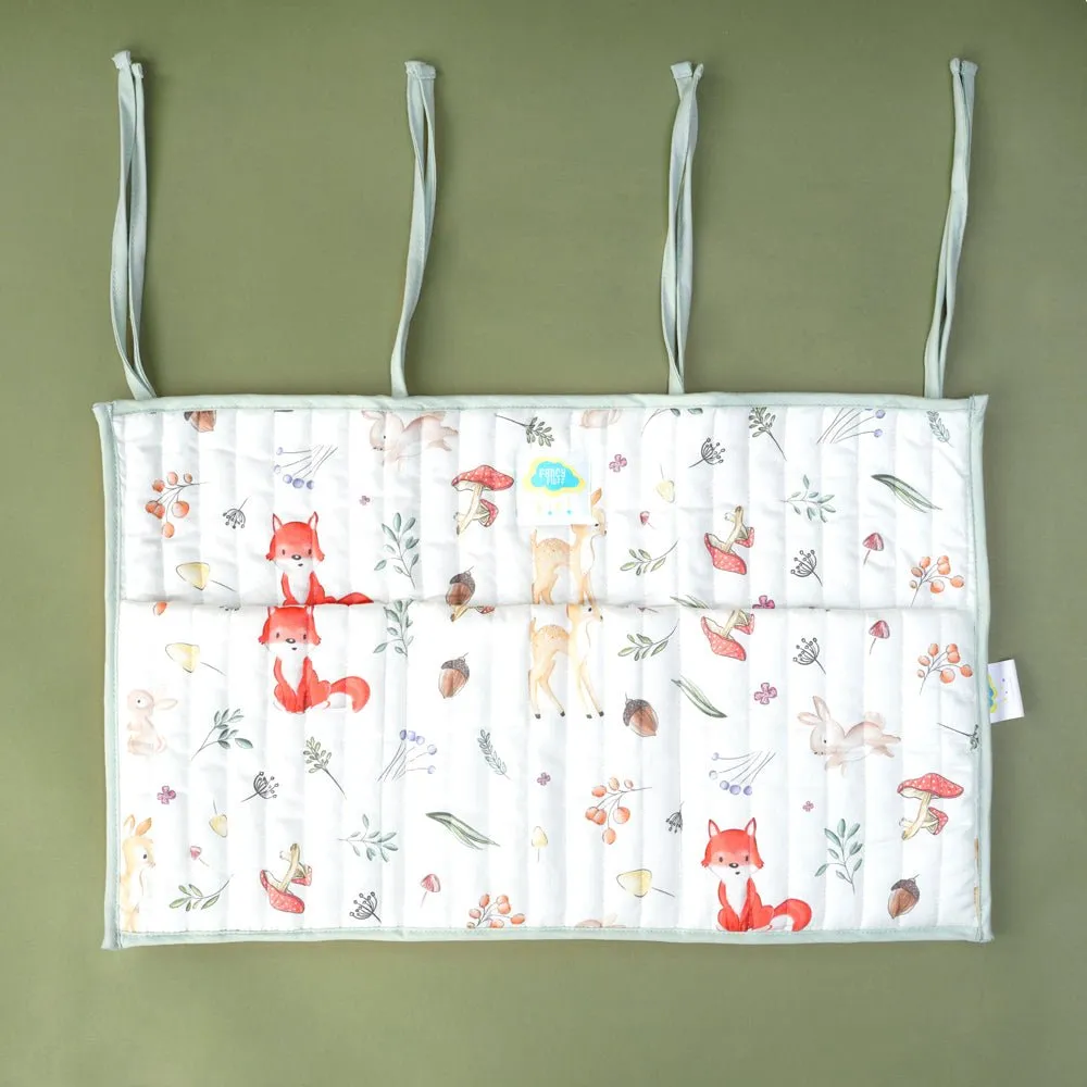 Fancy Fluff Organic Cotton Crib Organiser - Woodland