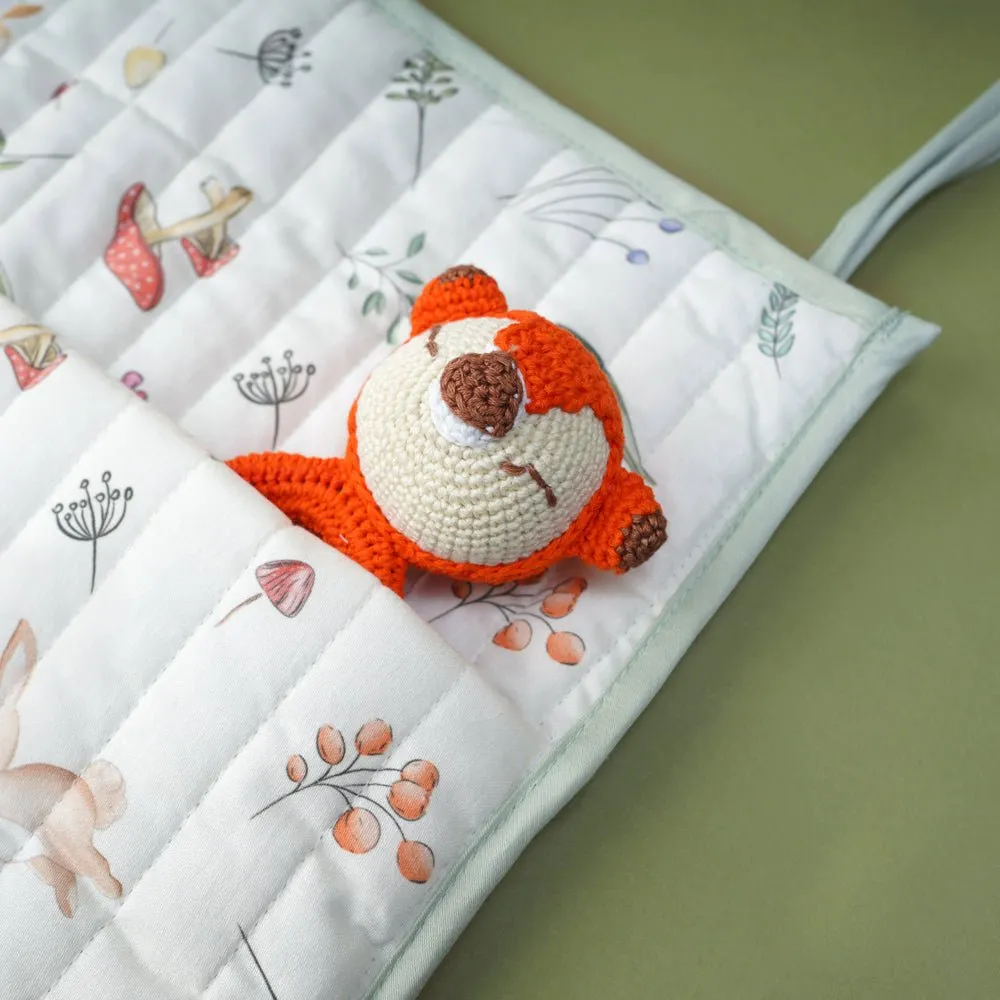 Fancy Fluff Organic Cotton Crib Organiser - Woodland