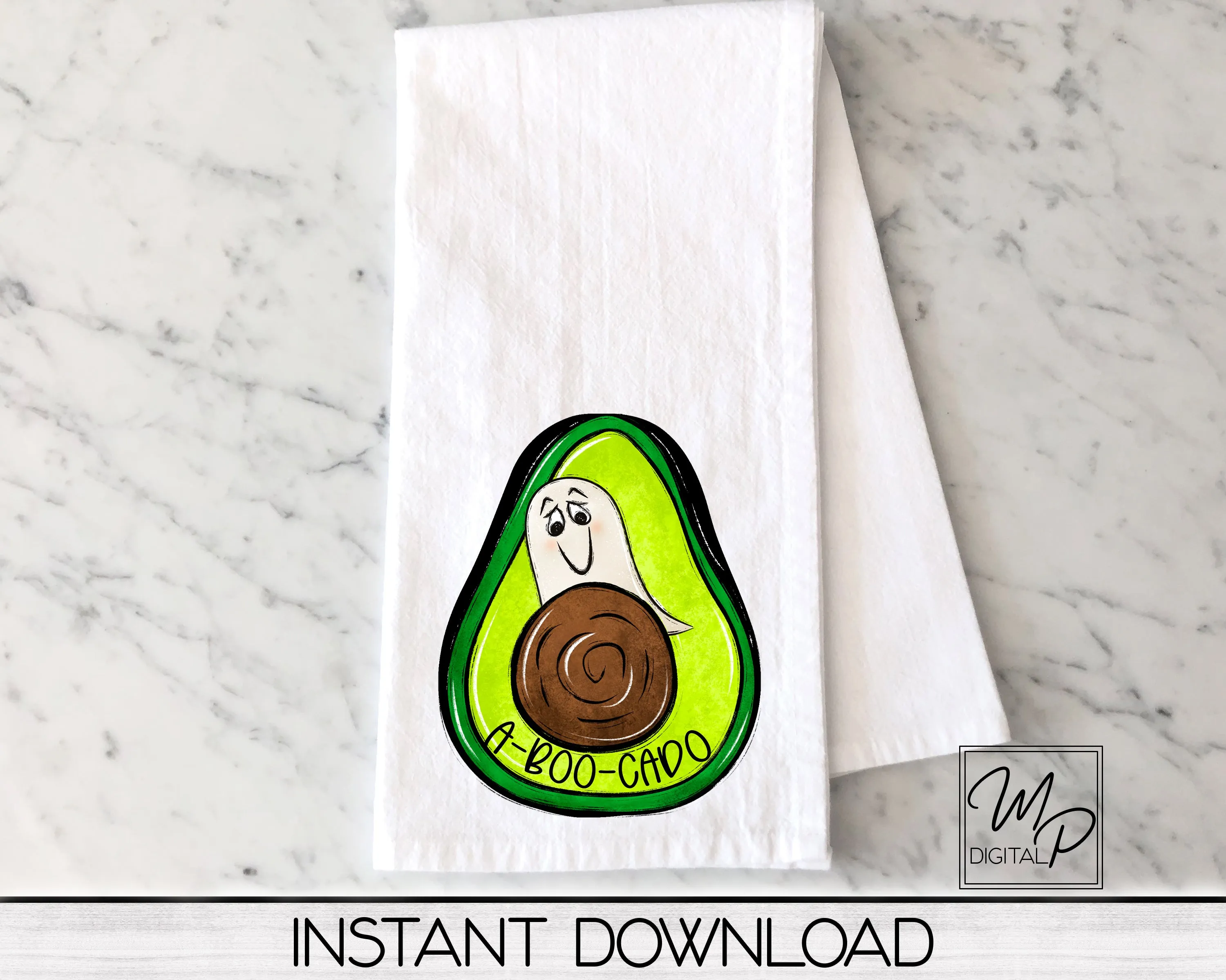 Halloween Ghost Avocado PNG Sublimation Design, Instant Digital Download, Personal and Commercial Use