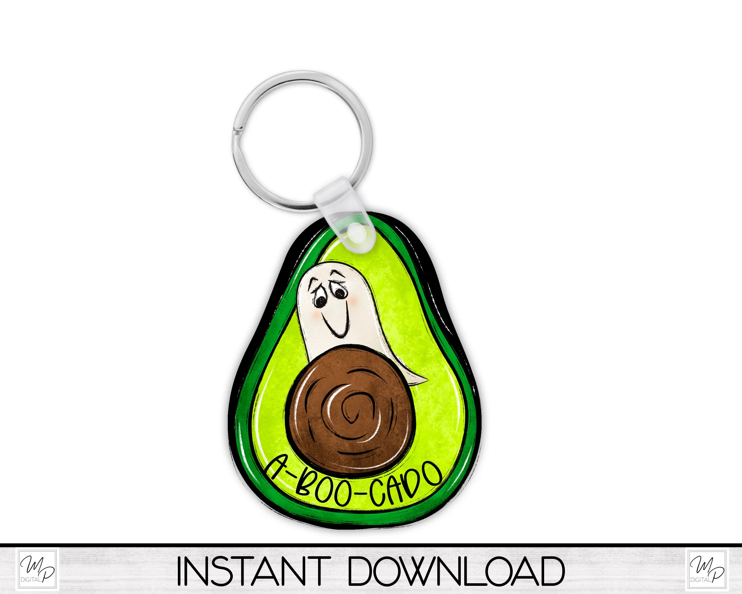 Halloween Ghost Avocado PNG Sublimation Design, Instant Digital Download, Personal and Commercial Use