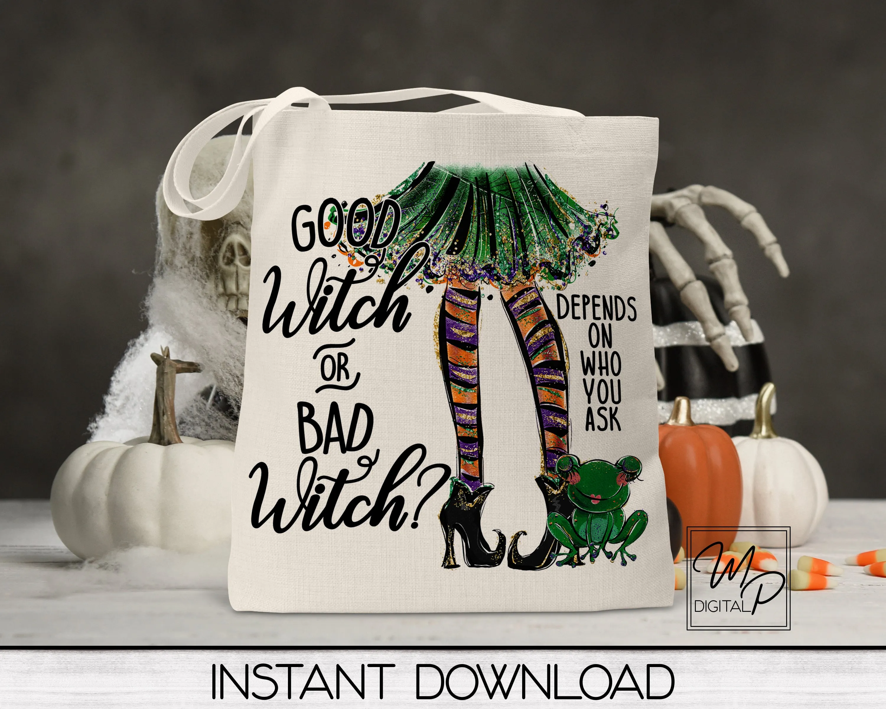 Halloween Sublimation Design PNG Digital Download - Good Witch or Bad Witch Tote Mug Tshirt Tumbler Sublimation - Commercial Use