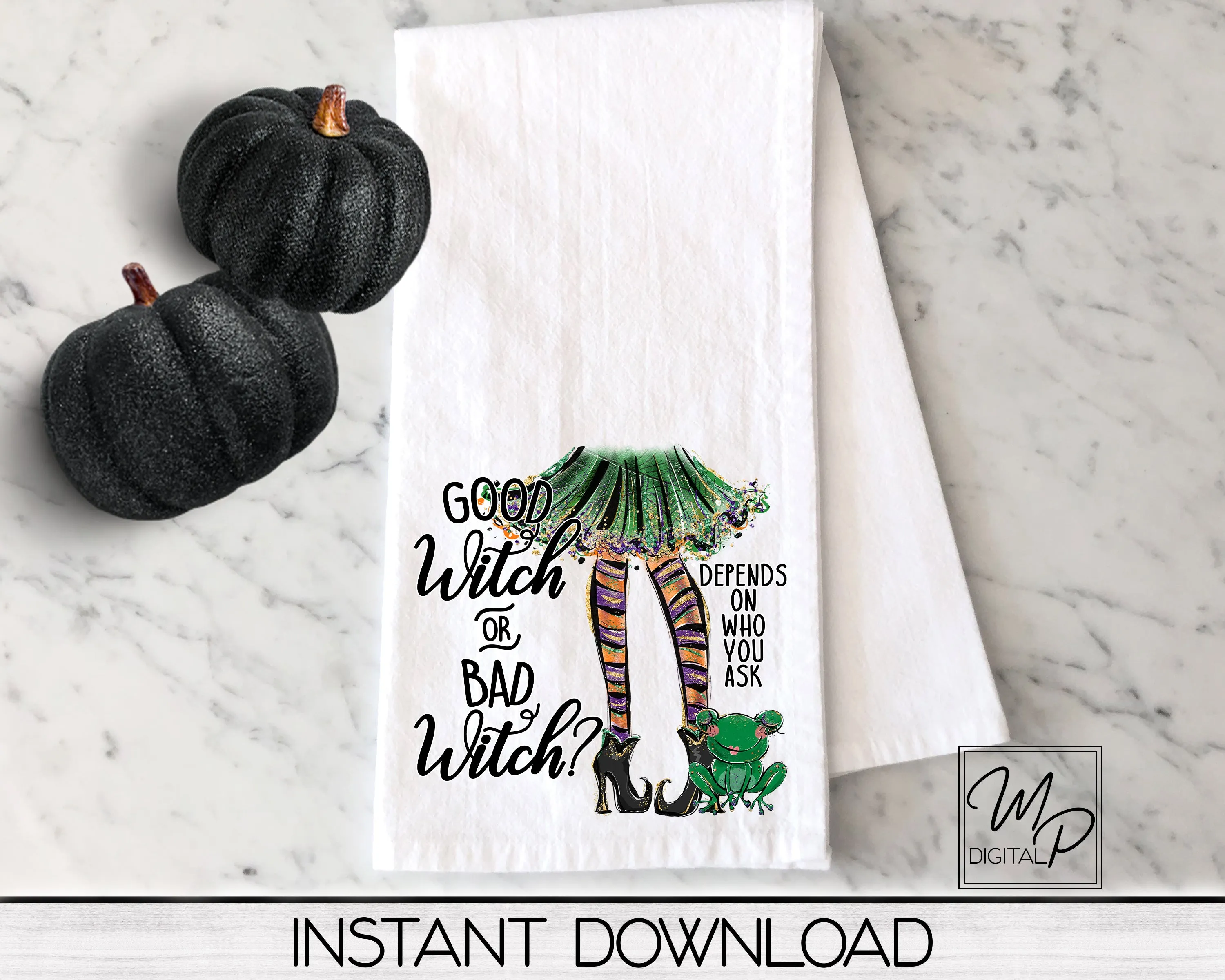 Halloween Sublimation Design PNG Digital Download - Good Witch or Bad Witch Tote Mug Tshirt Tumbler Sublimation - Commercial Use