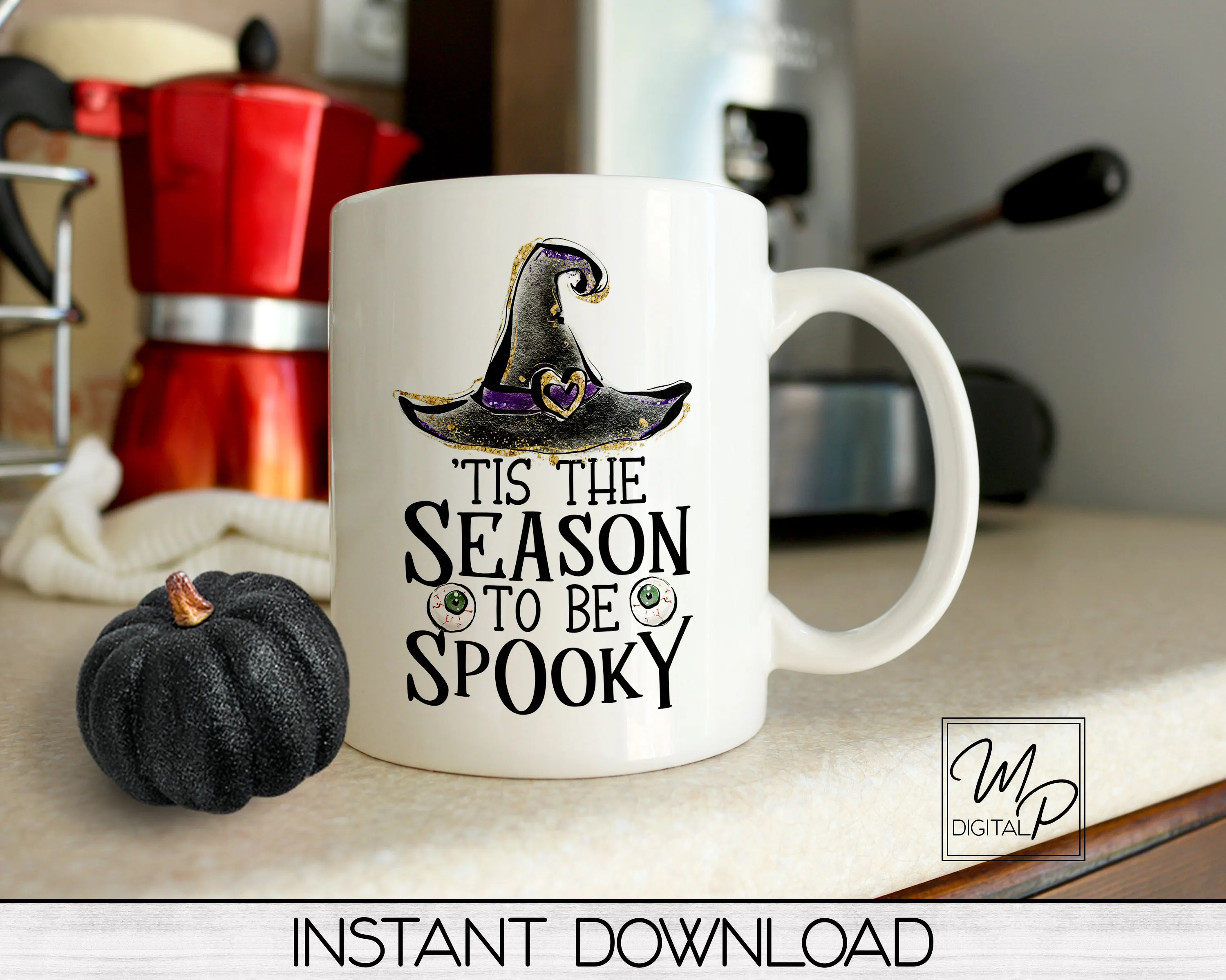 Halloween Sublimation Design PNG Digital Download - Tis The Season To Be Spooky Tote Mug Tshirt Tumbler Sublimation - Commercial Use