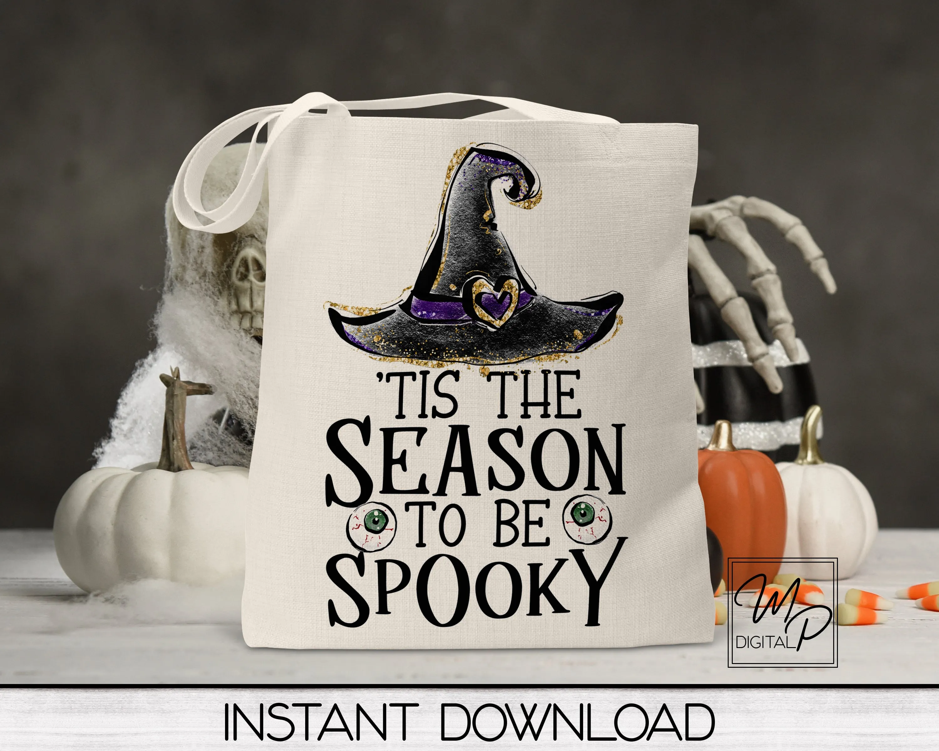 Halloween Sublimation Design PNG Digital Download - Tis The Season To Be Spooky Tote Mug Tshirt Tumbler Sublimation - Commercial Use