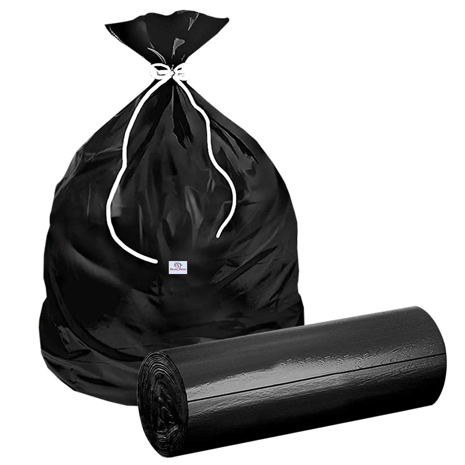 Heart Home Small 120 Garbage Bags/Dustbin Bags, 17x19 Inches (Black)-HS41HEARTHH24007