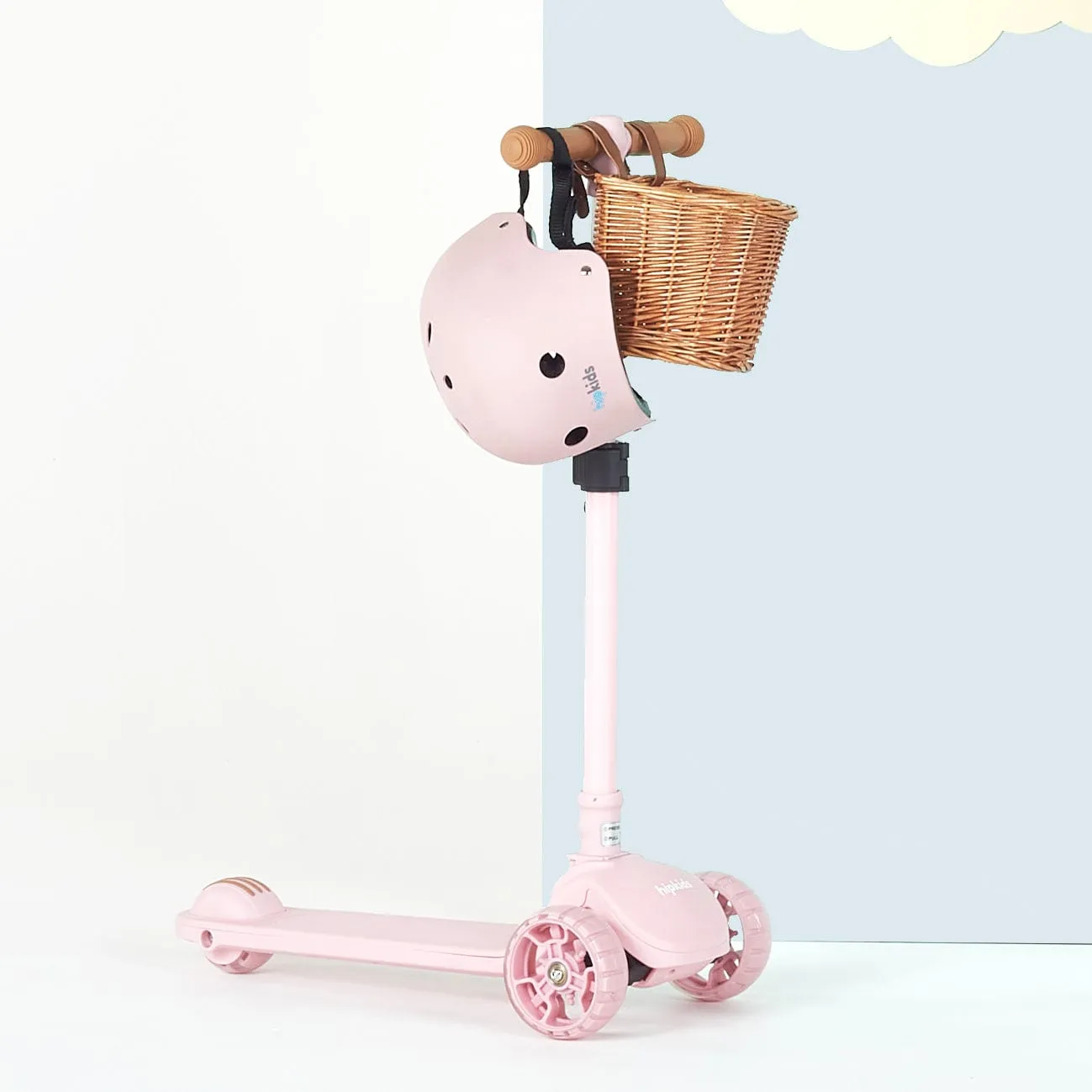 HipKids 3 Wheel Scooter w/ Wicker Basket