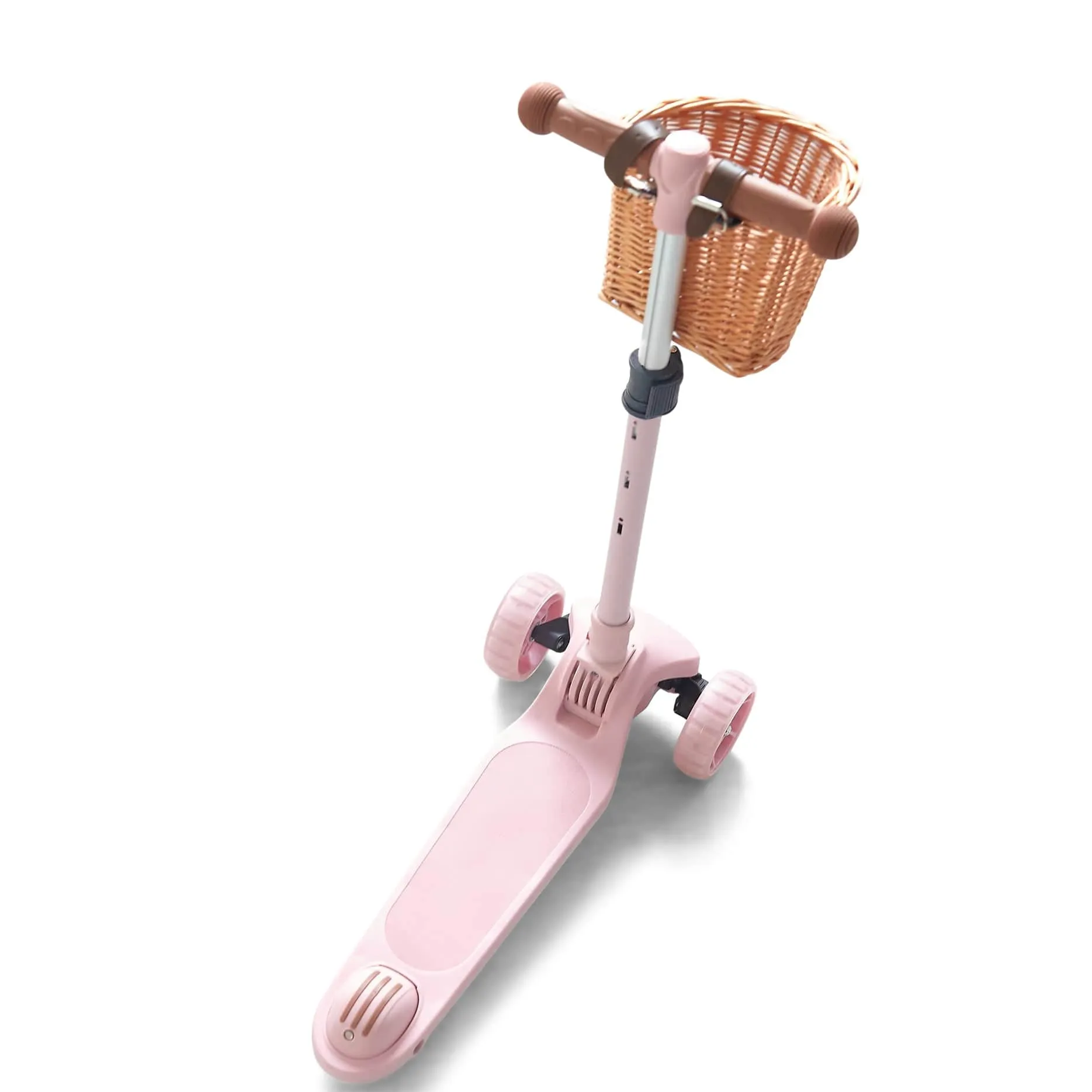 HipKids 3 Wheel Scooter w/ Wicker Basket