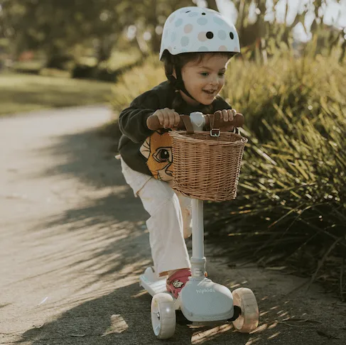 HipKids 3 Wheel Scooter w/ Wicker Basket