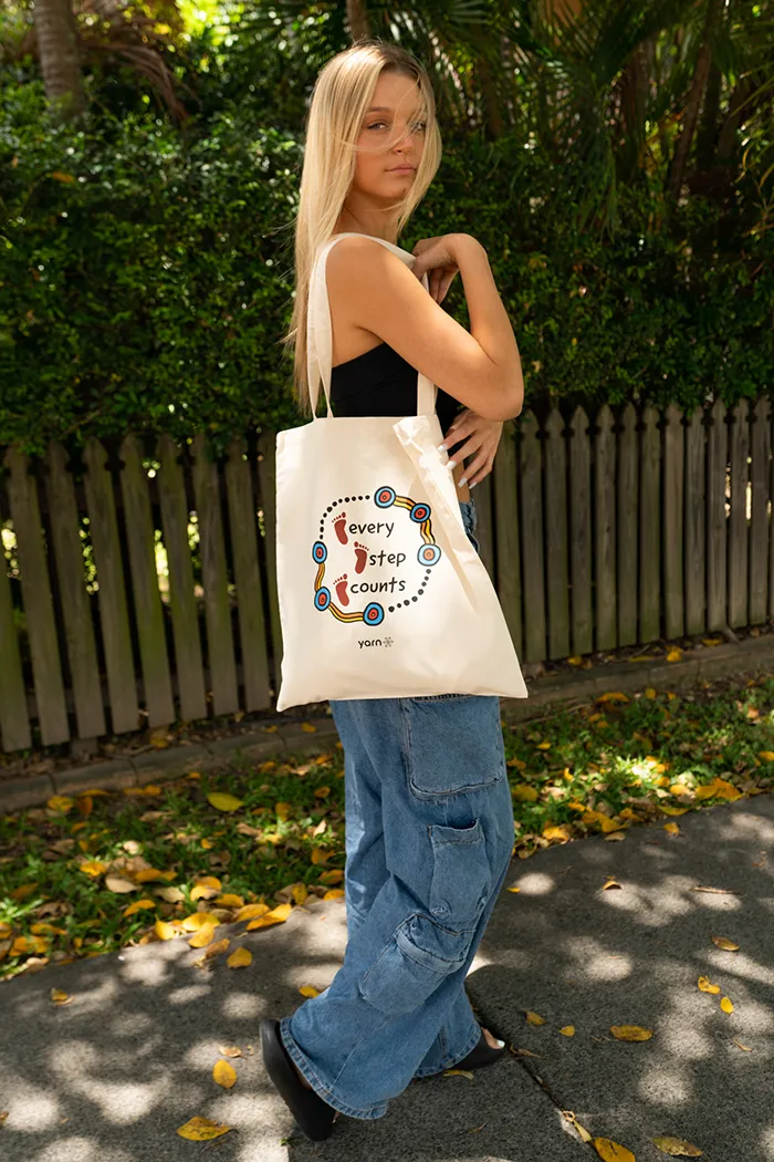 Journey Long Handle Natural Cotton Tote Bag