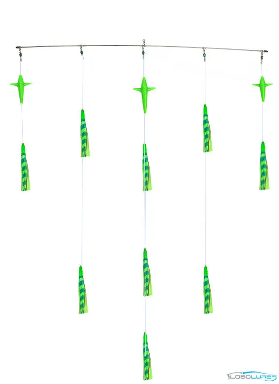 Lobo Lures 36" Green LUMO Tuna GLOW Spreader Bar