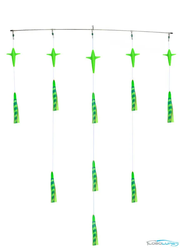 Lobo Lures 36" Green LUMO Tuna GLOW Spreader Bar