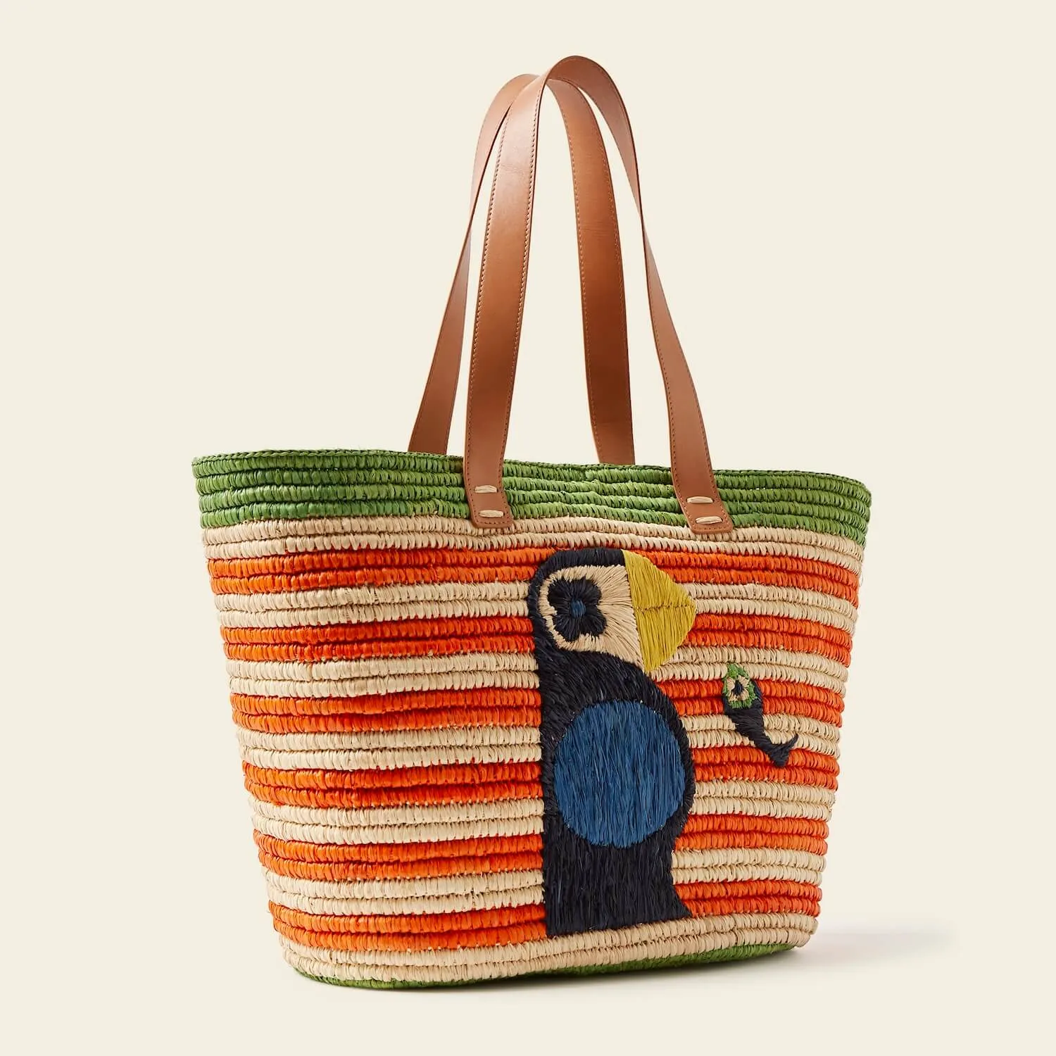 Monday Basket Bag - Puffin Orange Stripe