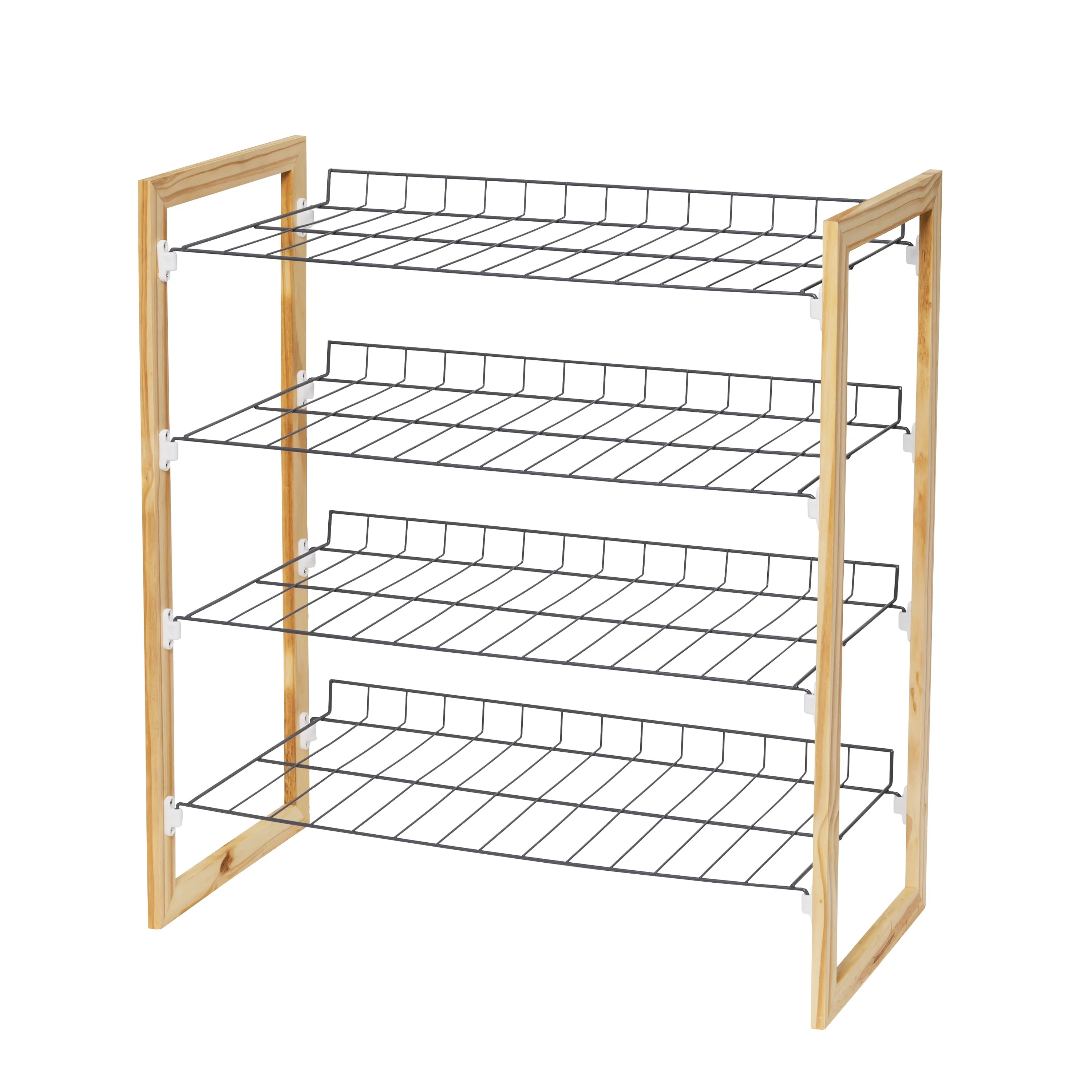 Natural/Chrome 4-Tier Storage Shelf