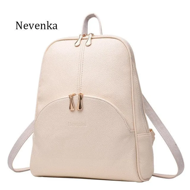 Nevenka Women Backpack Leather Backpacks Softback Bags Brand Name Bag Preppy Style Bag Casual Backpacks Teenagers Backpack Sac