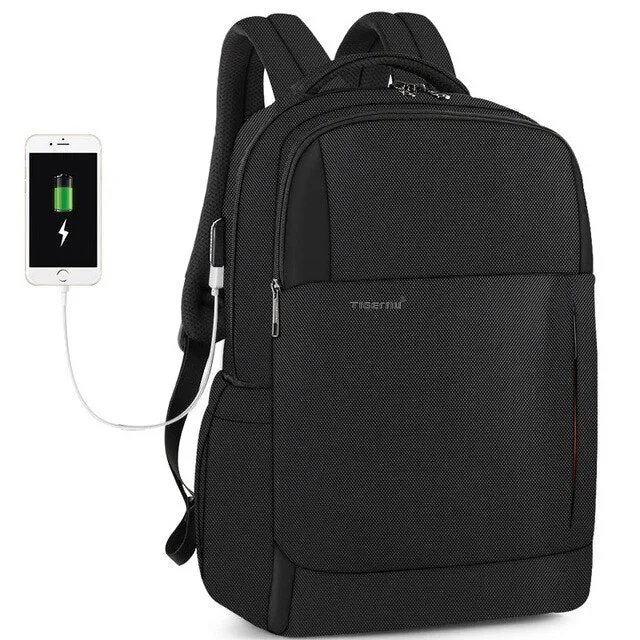 Stylish Backpack with Lock Anti theft Pocket for Men 15.6 inch USB Charging Port Waterproof School Bags