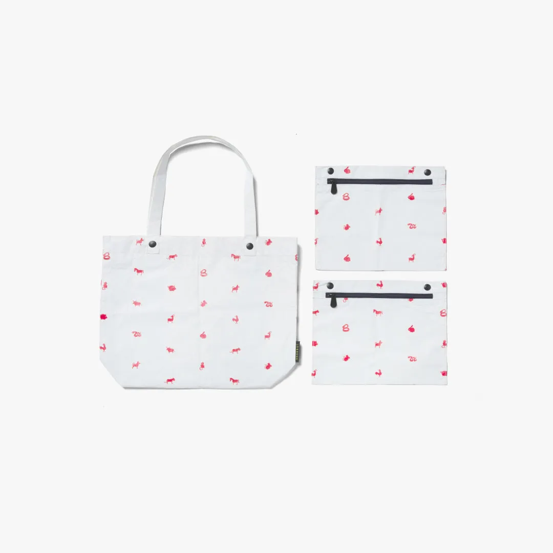 The Del Mar Packable Tote Small - Tyvek - White Zodiac