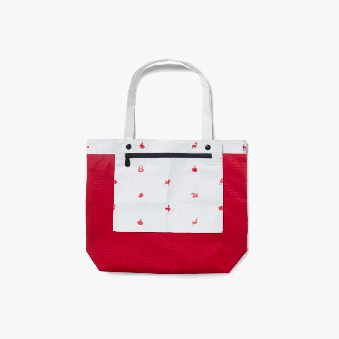 The Del Mar Packable Tote Small - Tyvek - White Zodiac