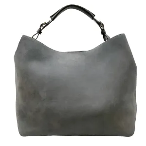 Tiffany & Co. Grey Suede Hobo Tote