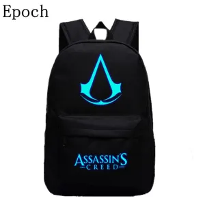 VEEVANV 2016 New Design Assassins Creed Backpacks Luminous 5 Colors Backpack Canvas Printing School Bags For Teenagers Backpack