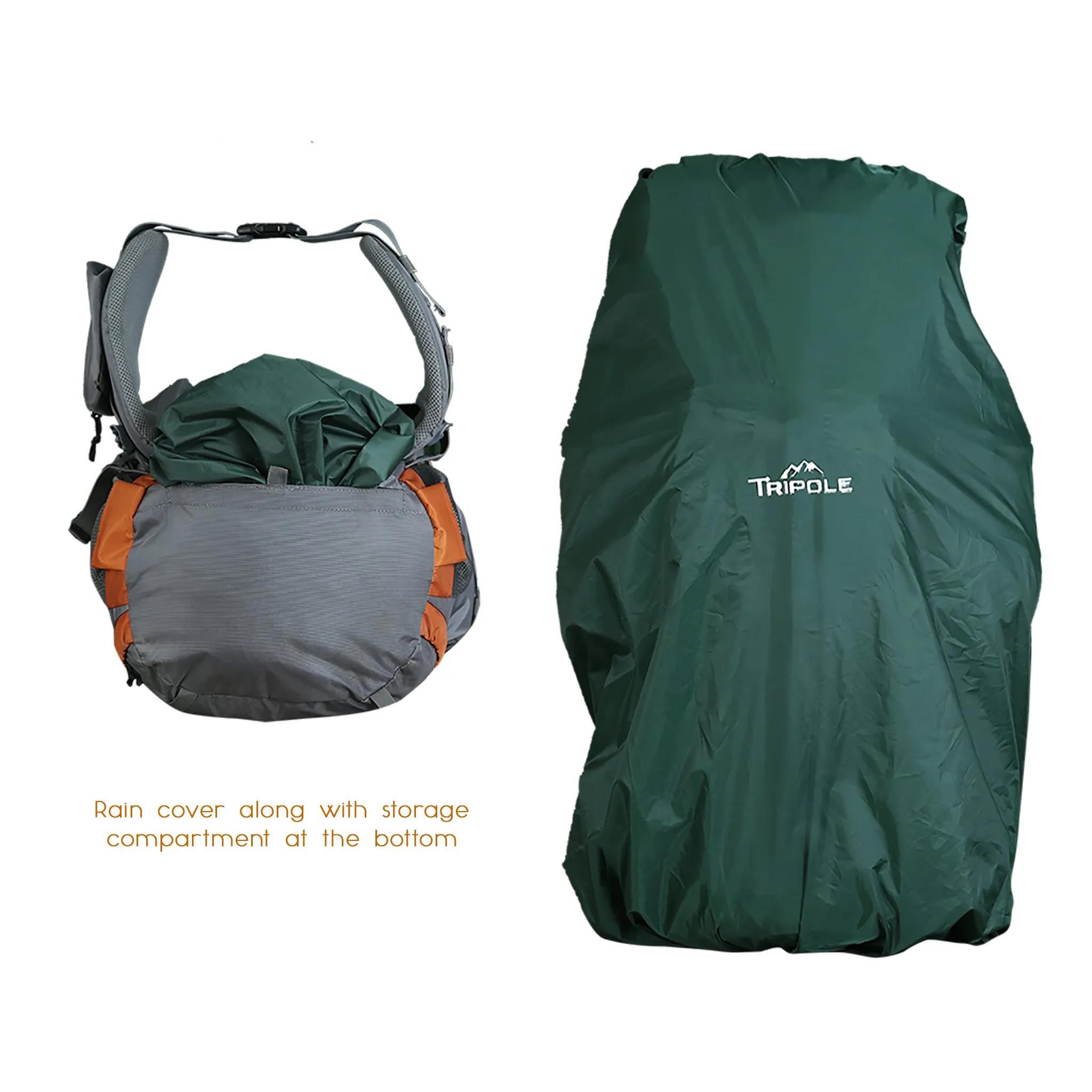 Walker 65 Litre Rucksack (Grey & Orange)   Foldable Day Pack