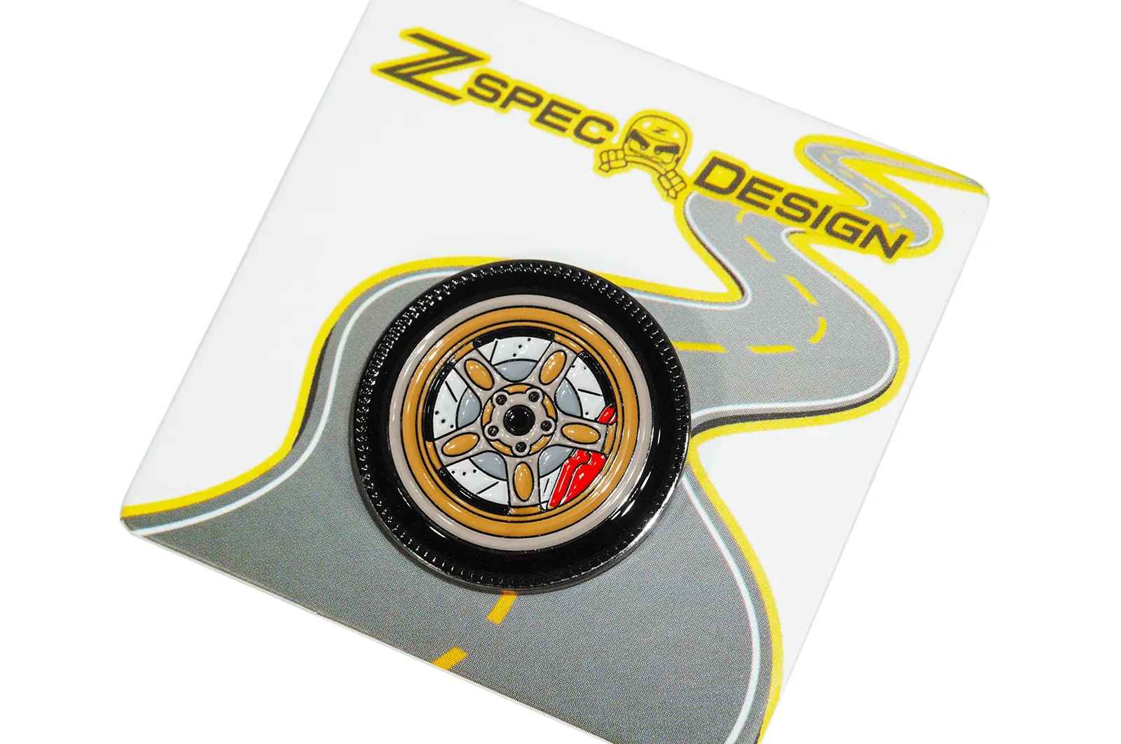 ZSPEC Wheel Pin - Bronze Volk-Style Design - great for Lapels, Hats, Backpacks